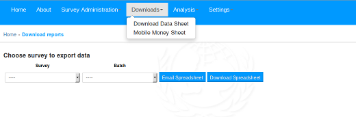 uSurvey download spreadsheet 